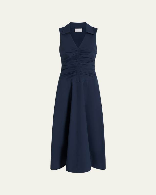 Kilda Ruched V-Neck Midi Dress